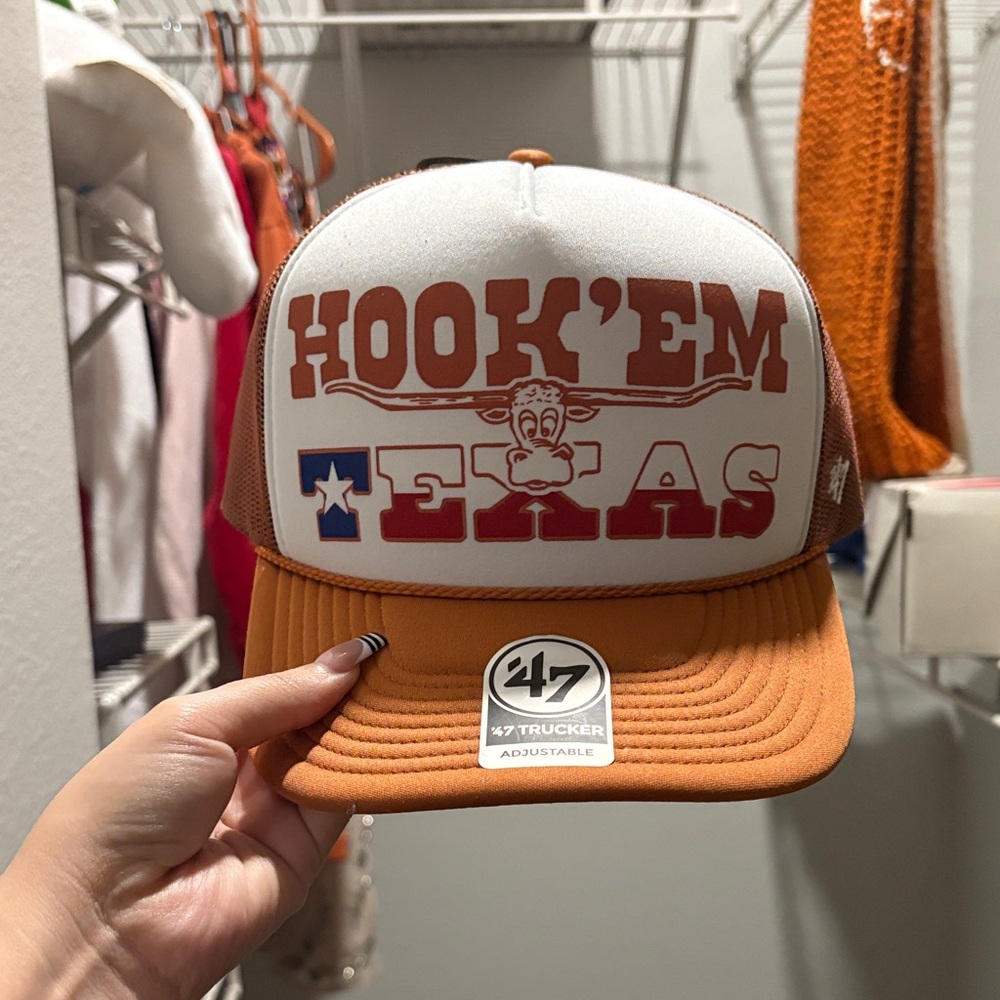 47 Brand Hook'em Texas Cap - White and Orange